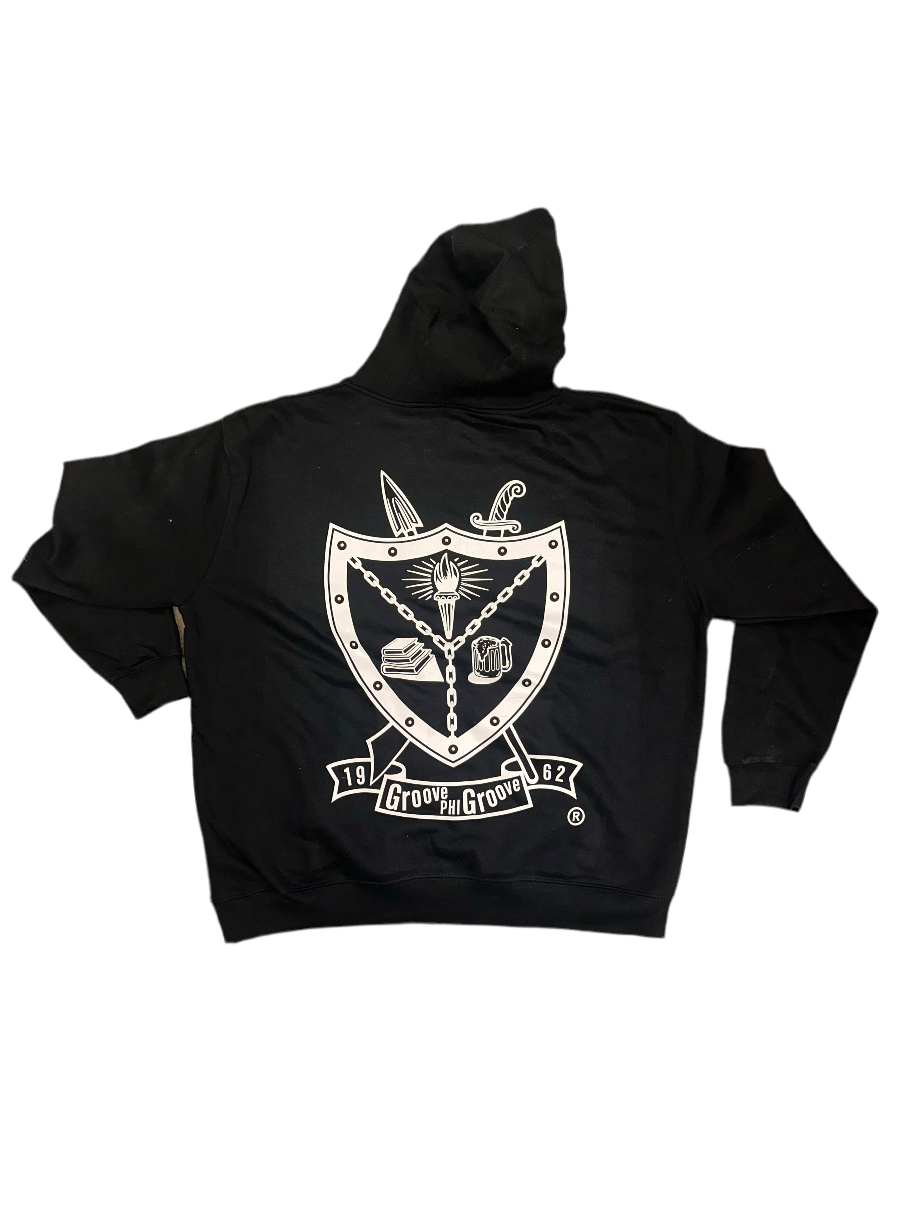 Groove Rhine stone back shield Black hoodie